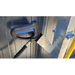 ENSEMBLE AIRE DE LAVAGE POTEAU DROIT ACIER GALVANISE + ENROULEUR HAUTE PRESSION INOX AUTOMATIQUE 25M