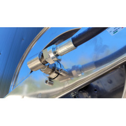 ENSEMBLE AIRE DE LAVAGE POTEAU DROIT ACIER GALVANISE + ENROULEUR HAUTE PRESSION INOX AUTOMATIQUE 25M