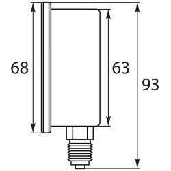 MANOMETRE 63MM 0-40 BARS VERTICAL