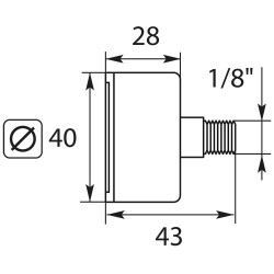 MANOMETRE 40MM 0-12 BARS PVC 1/8 LATERAL